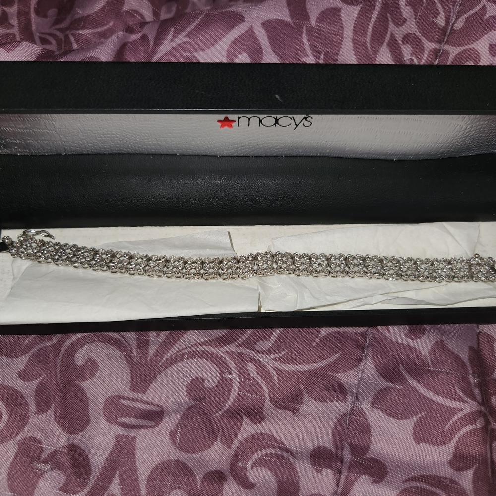 sterling silver diamond tennis bracelet